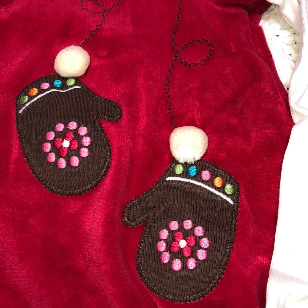 Gymboree holiday velvet hooded top 7 - Picture 3 of 5